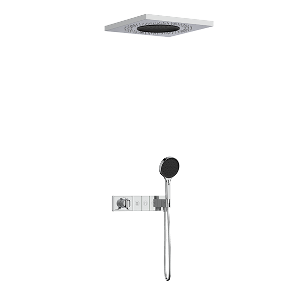 3-function temperature concealed-18" Two function shower