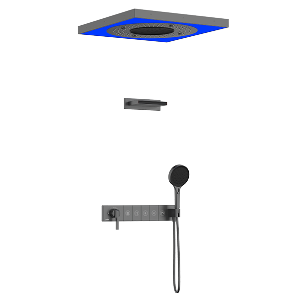 5-function concealed control valve-24" Three function shower-Shoulder spray