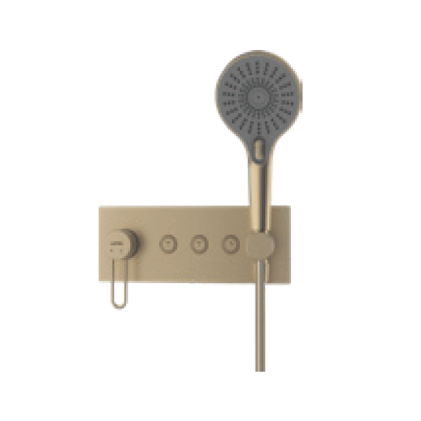 3-function concealed control valve (without box) Brushed gold