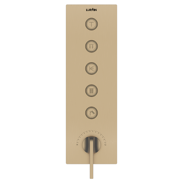 5-function Concealed Control Valve-Brushed Gold