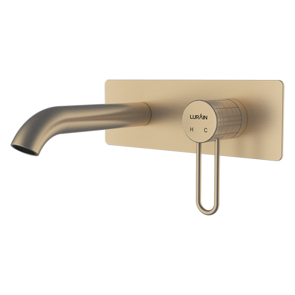 Wall Mounted Basin Mixer (without Box) Brushed Gold
