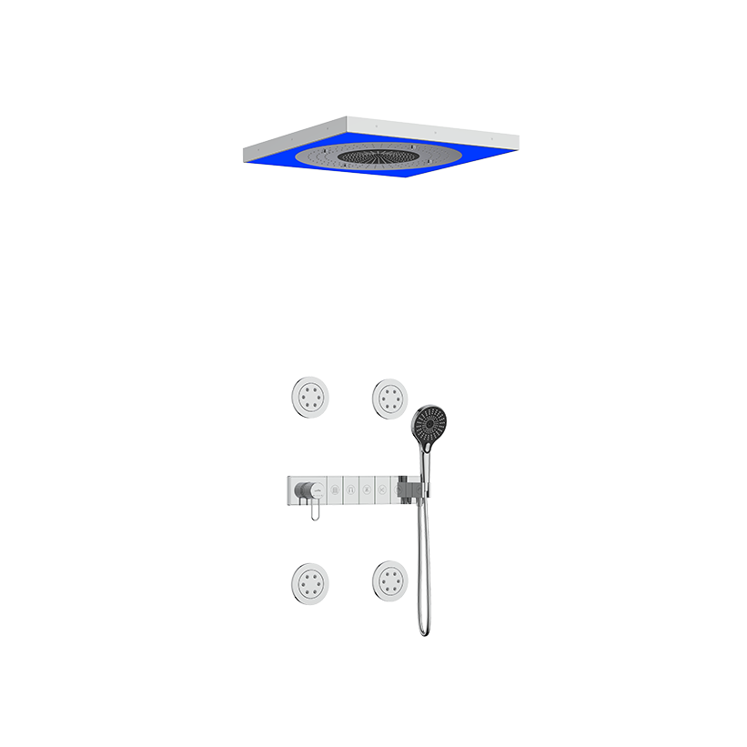 5-function concealed control valve-24" Three function shower-The side spray showers